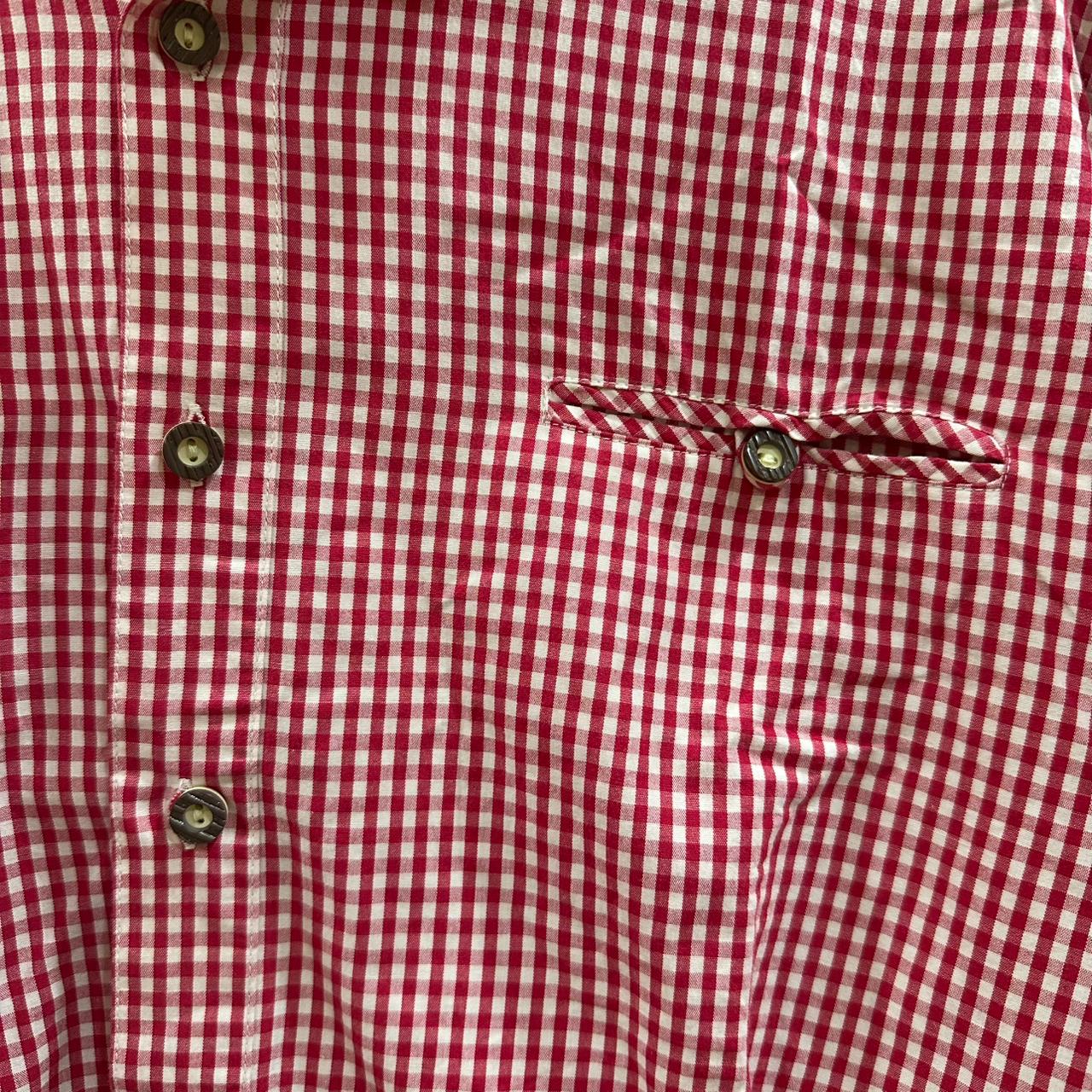 Country Road Men's Shirt - Red/Pink/White Checkered (XL)