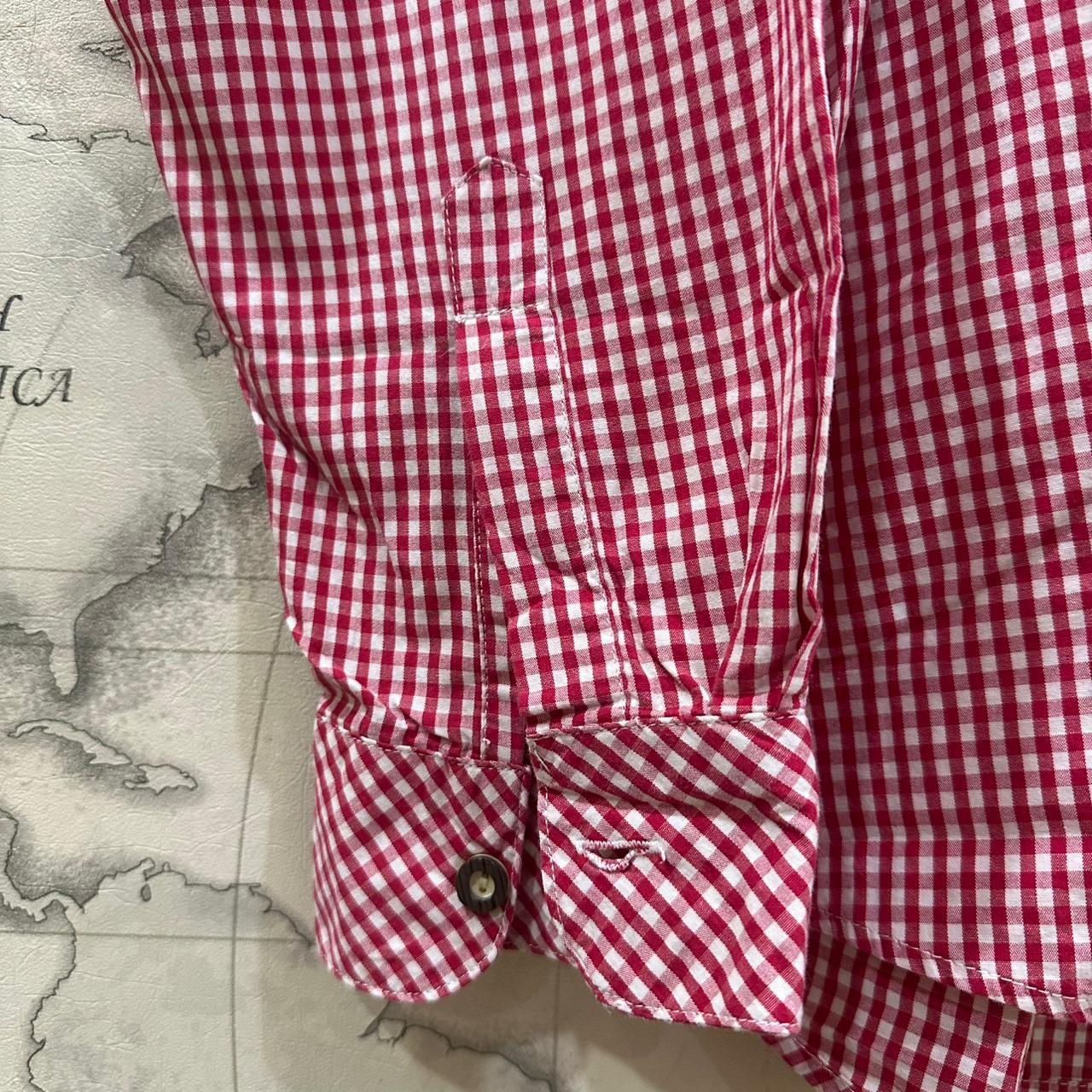 Country Road Men's Shirt - Red/Pink/White Checkered (XL)